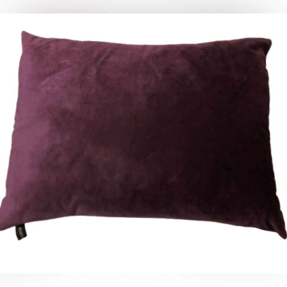 PURPLE VELVET ACCENT FEATHER PILLOWS • RODEO HOME.COM • 22” x 17” • BUNDLE OF 2